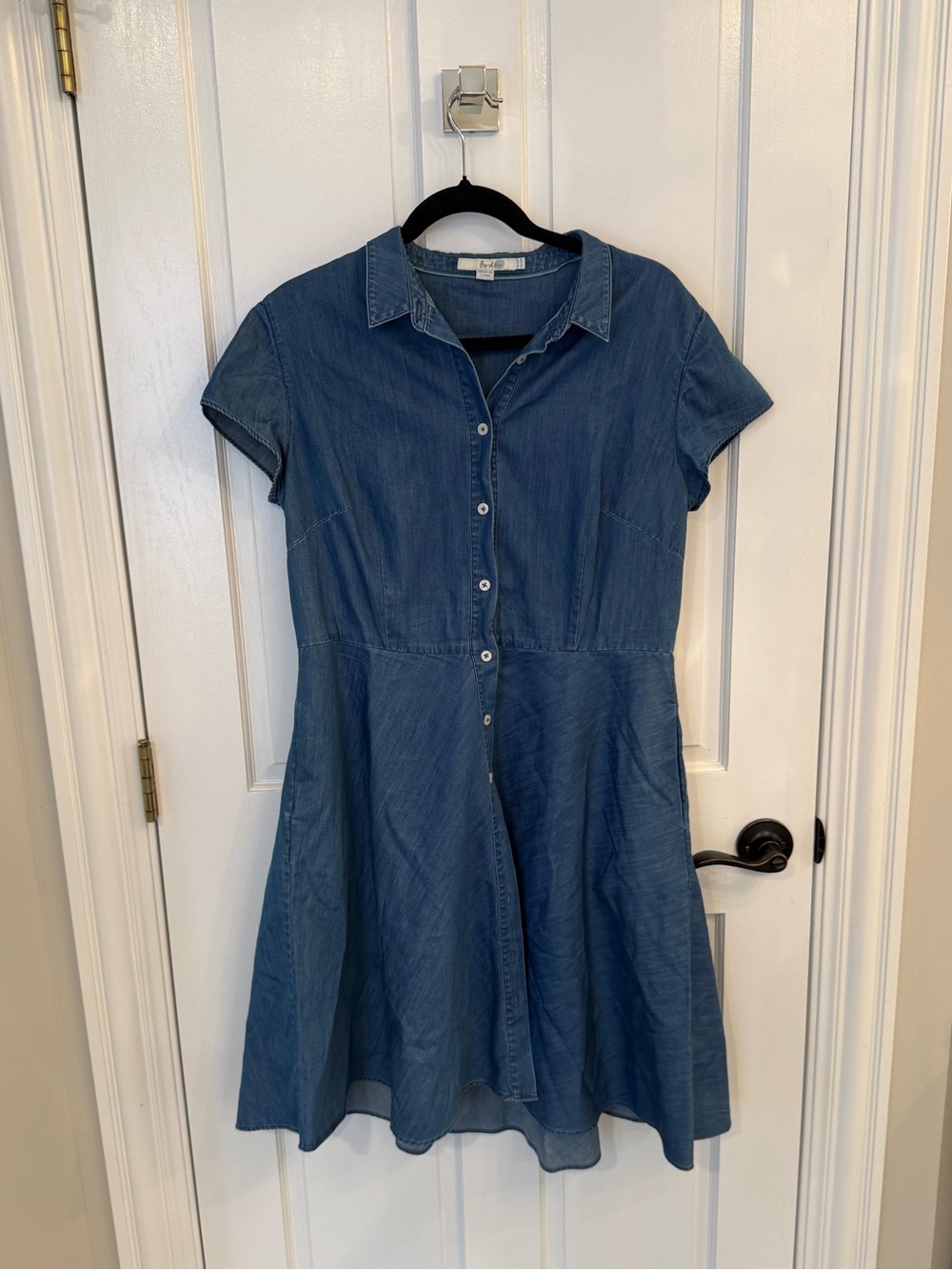 Boden Sophia Denim Button-Front Shirt Dress 100% Cotton